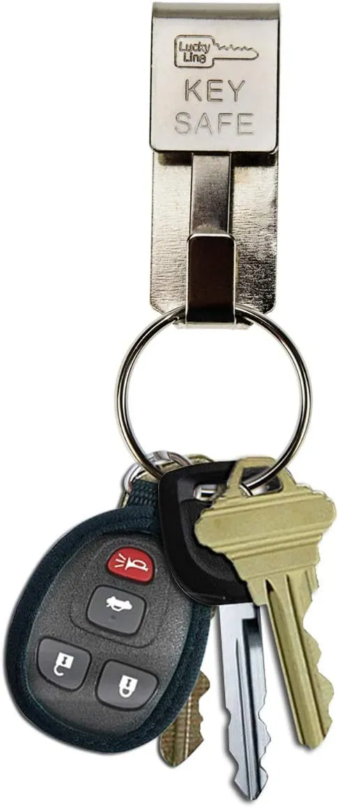 Lucky Line Key Safe Slip-On, 2” Wide Belt Key Ring - Heavy Duty Belt Key Clip, Key Chain, 30 per Bag