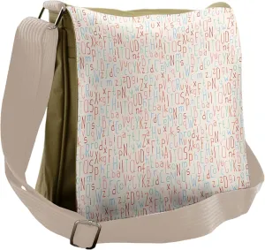 Lunarable ABC Messenger Bag, Soft Tone Letter Education, Unisex Cross-body