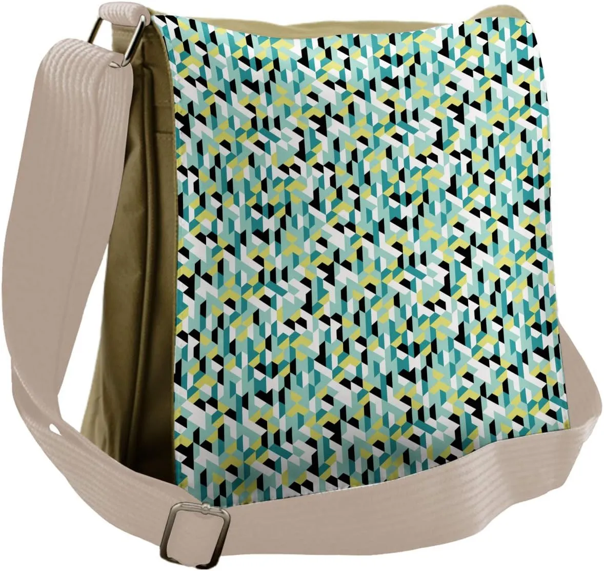 Lunarable Abstract Triangle Messenger Bag, Hexagon Gradient, Unisex Cross-body