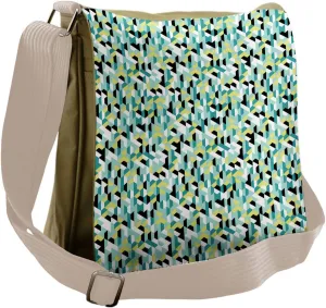 Lunarable Abstract Triangle Messenger Bag, Hexagon Gradient, Unisex Cross-body