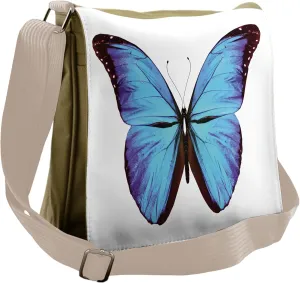 Lunarable Butterflies Messenger Bag, Natural Jungle Wildlife, Unisex Cross-body