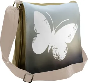 Lunarable Butterfly Messenger Bag, Nature Wild Animals Bug, Unisex Cross-body
