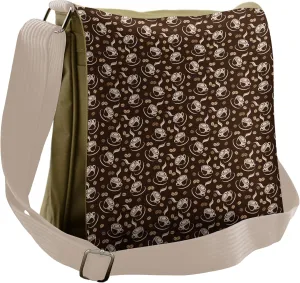 Lunarable Coffee Messenger Bag, Fresh Filter Drink and Cups, Unisex Cross-body