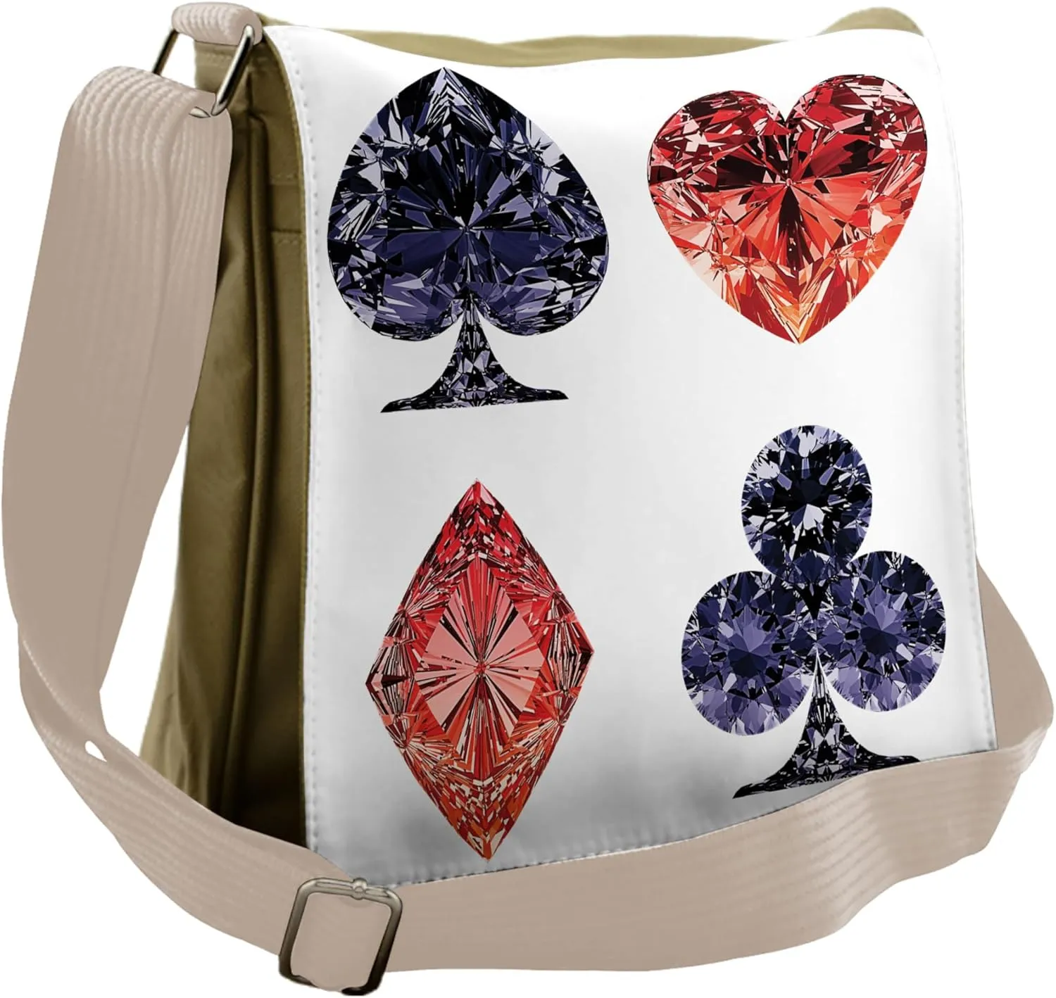 Lunarable Diamonds Messenger Bag, Gambling Fortune, Unisex Cross-body