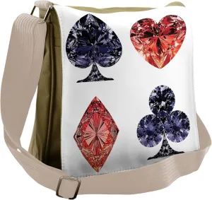 Lunarable Diamonds Messenger Bag, Gambling Fortune, Unisex Cross-body