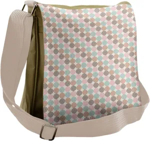 Lunarable Geometric Messenger Bag, Hand-drawn Polka Dots, Unisex Cross-body