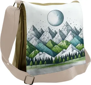 Lunarable Geometric Mountains Messenger Bag, Polygonal Peaks, Unisex Cross-body