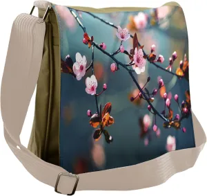 Lunarable Japanese Messenger Bag, Symbolic Ivy Swirl, Unisex Cross-body