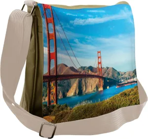 Lunarable Landscape Messenger Bag, San Francisco Ocean View, Unisex Cross-body