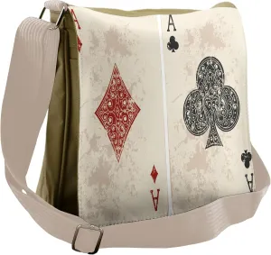 Lunarable Lifestyle Messenger Bag, Ace of Diamonds Gambling, Unisex Cross-body