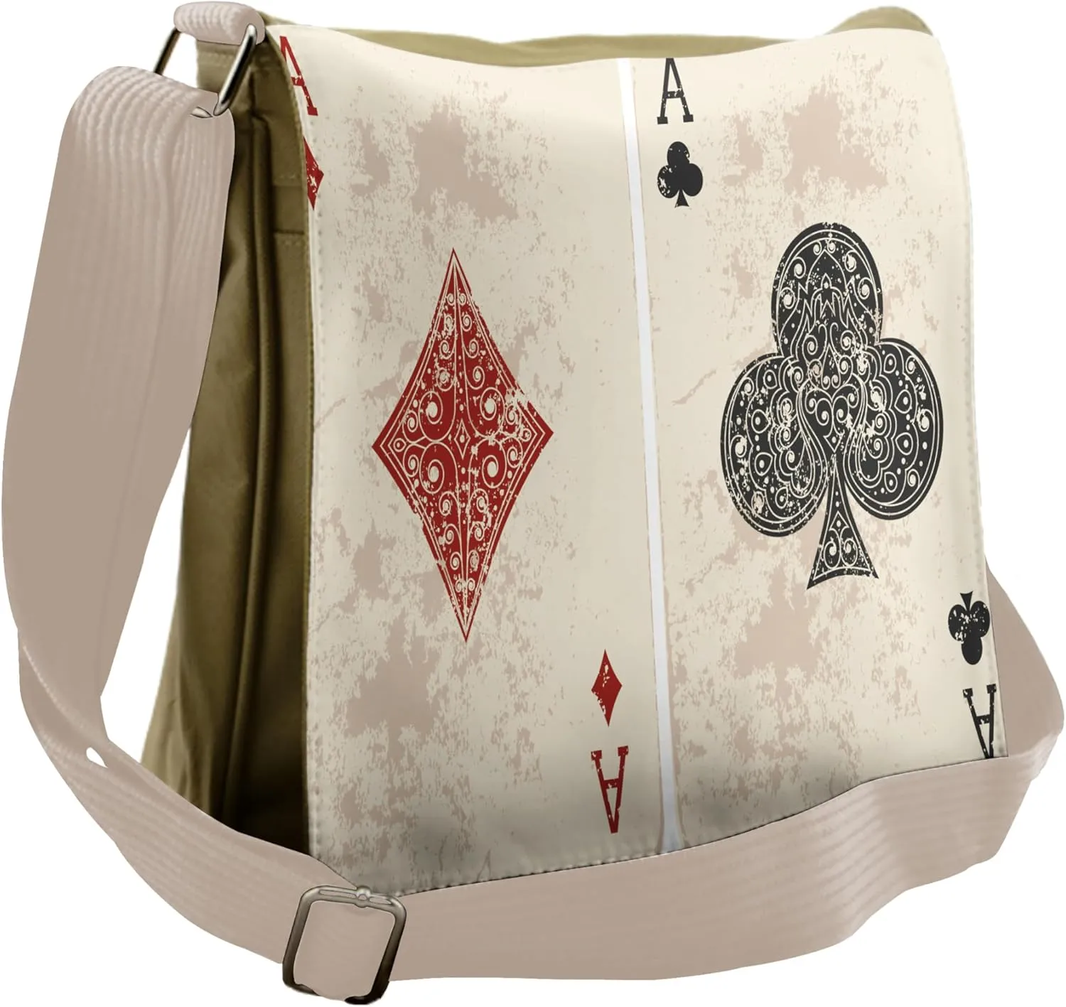Lunarable Lifestyle Messenger Bag, Ace of Diamonds Gambling, Unisex Cross-body