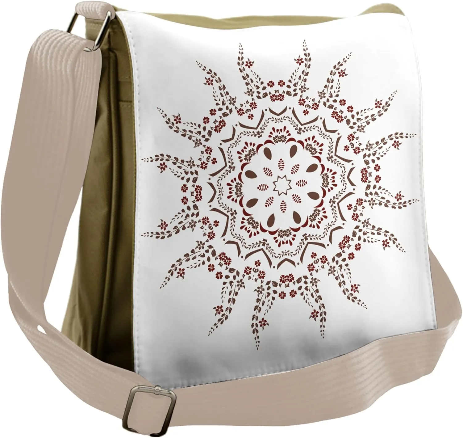 Lunarable Mandala Messenger Bag, Spring Inspired Ethnic, Unisex Cross-body