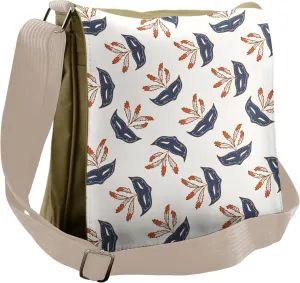 Lunarable Masquerade Messenger Bag, Mid-Century Disguise, Unisex Cross-body