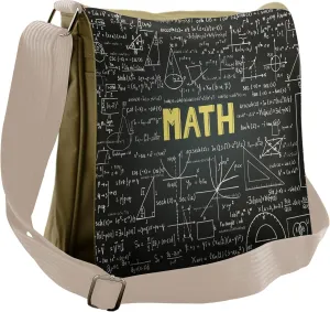 Lunarable Mathematics Room Messenger Bag, Math Equation, Unisex Cross-body