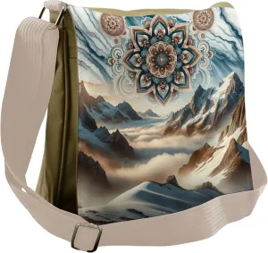 Lunarable Mountain Messenger Bag, Abstract High Peaks View, Unisex Cross-body