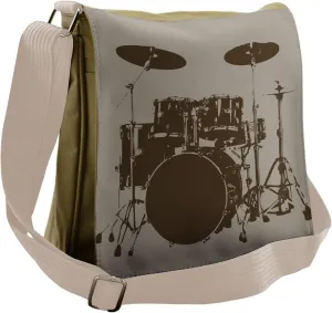 Lunarable Music Messenger Bag, Grunge Drum Kit Rock Rhythm, Unisex Cross-body