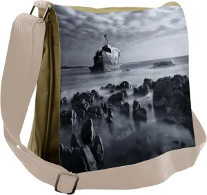 Lunarable Shipwreck Messenger Bag, Demolished Broken Yacht, Unisex Cross-body