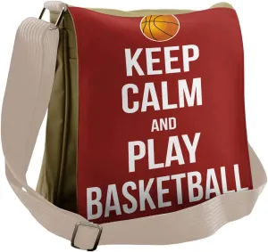 Lunarable Sports Messenger Bag, Play Basketball Words, Unisex Cross-body