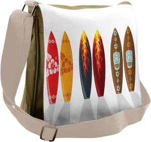 Lunarable Surfboard Messenger Bag, Pattern, Unisex Cross-body
