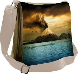 Lunarable Volcano Messenger Bag, Erupting Volcano Dramatic, Unisex Cross-body