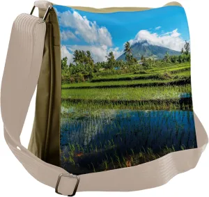 Lunarable Volcano Messenger Bag, Mayon Mountain Philippines, Unisex Cross-body