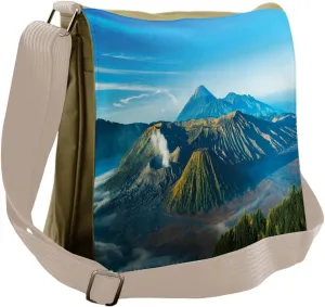 Lunarable Volcano Messenger Bag, Mount Bromo During Sunrise, Unisex Cross-body