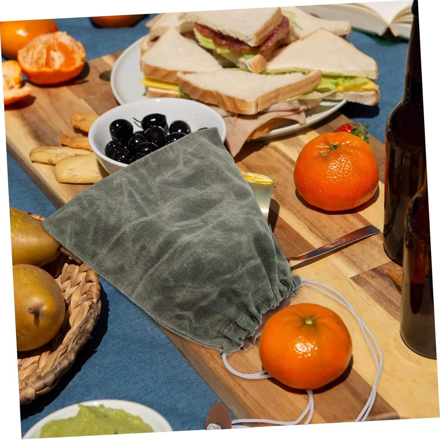 Luxshiny Fruit Picking Pouch Storage Canvas Foraging Bag for Mushroom Hunting Camping Outdoor Use