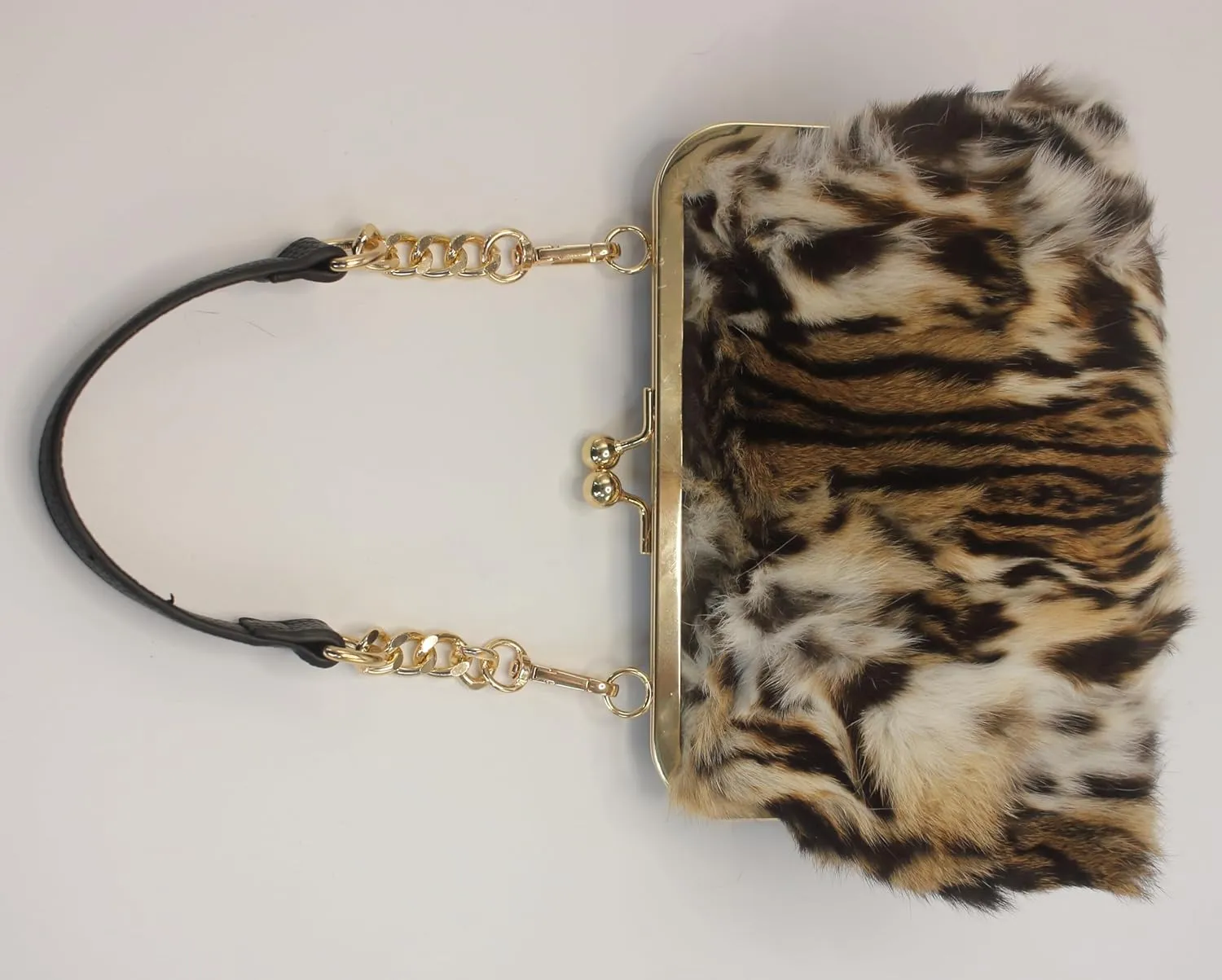 Luxurious Fur Evening Handbag Clutches - Genuine Fox, Rabbit, and Mink Fur with Chic Patterns