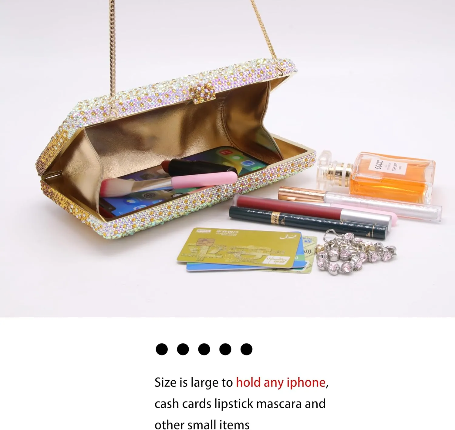 Luxury Crystal Clutch Purses for women Rhinestone Bride Wedding Party Evening Bag AB Stone Box Handbag for Prom Birthday