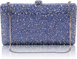 Luxury Crystal Evening Bag for Women Wedding Rhinestone Cocktail Party Clutch Purses AB Stone Prom Metal Box Handbag