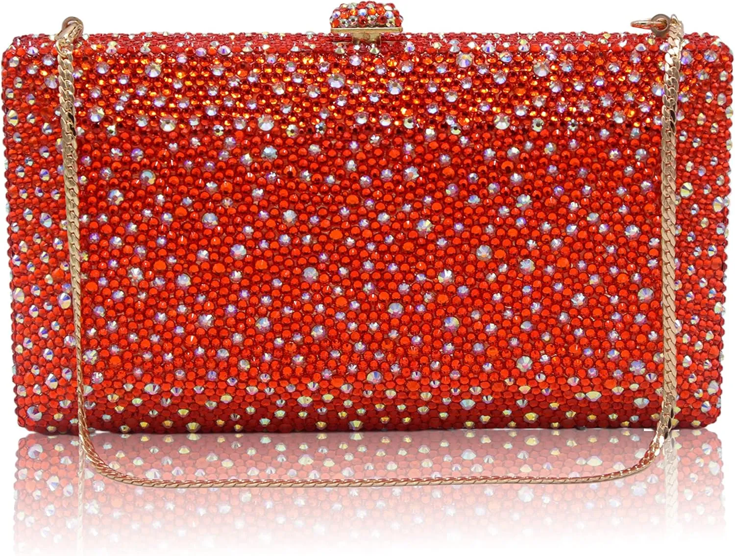 Luxury Crystal Evening Bag for Women Wedding Rhinestone Cocktail Party Clutch Purses AB Stone Prom Metal Box Handbag
