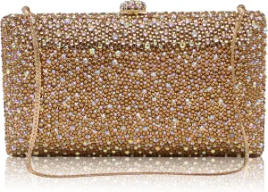 Luxury Crystal Evening Bag for Women Wedding Rhinestone Cocktail Party Clutch Purses AB Stone Prom Metal Box Handbag