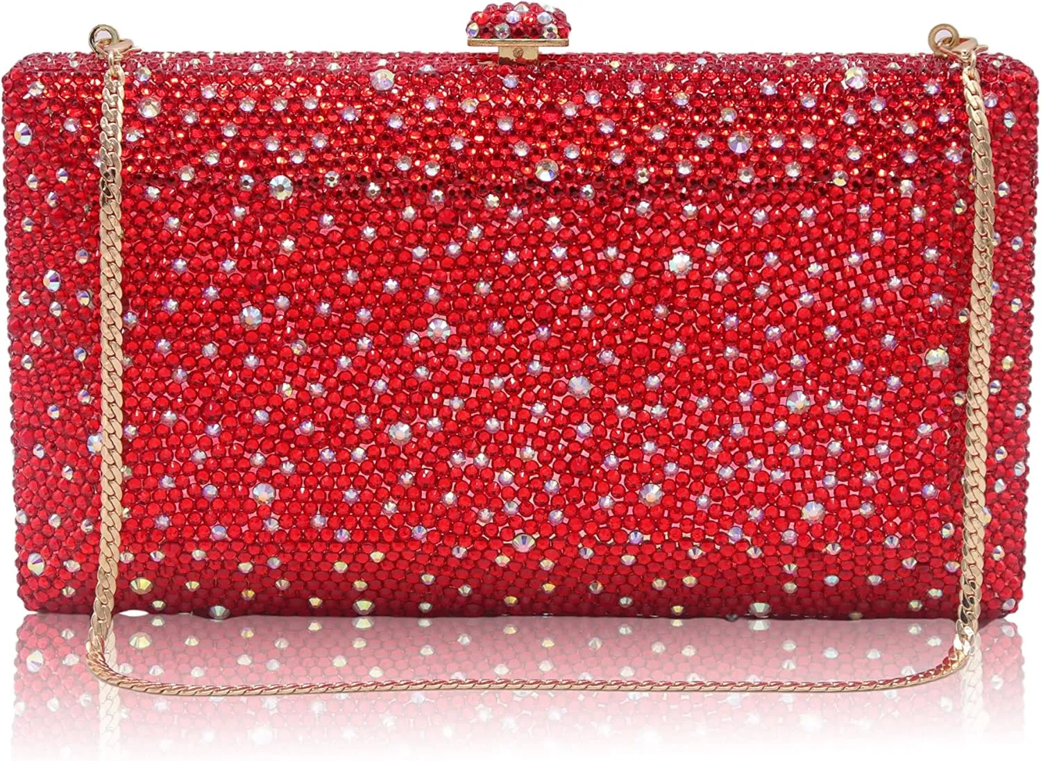 Luxury Crystal Evening Bag for Women Wedding Rhinestone Cocktail Party Clutch Purses AB Stone Prom Metal Box Handbag