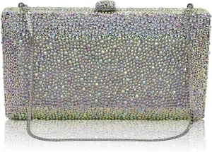 Luxury Crystal Evening Bag for Women Wedding Rhinestone Cocktail Party Clutch Purses AB Stone Prom Metal Box Handbag