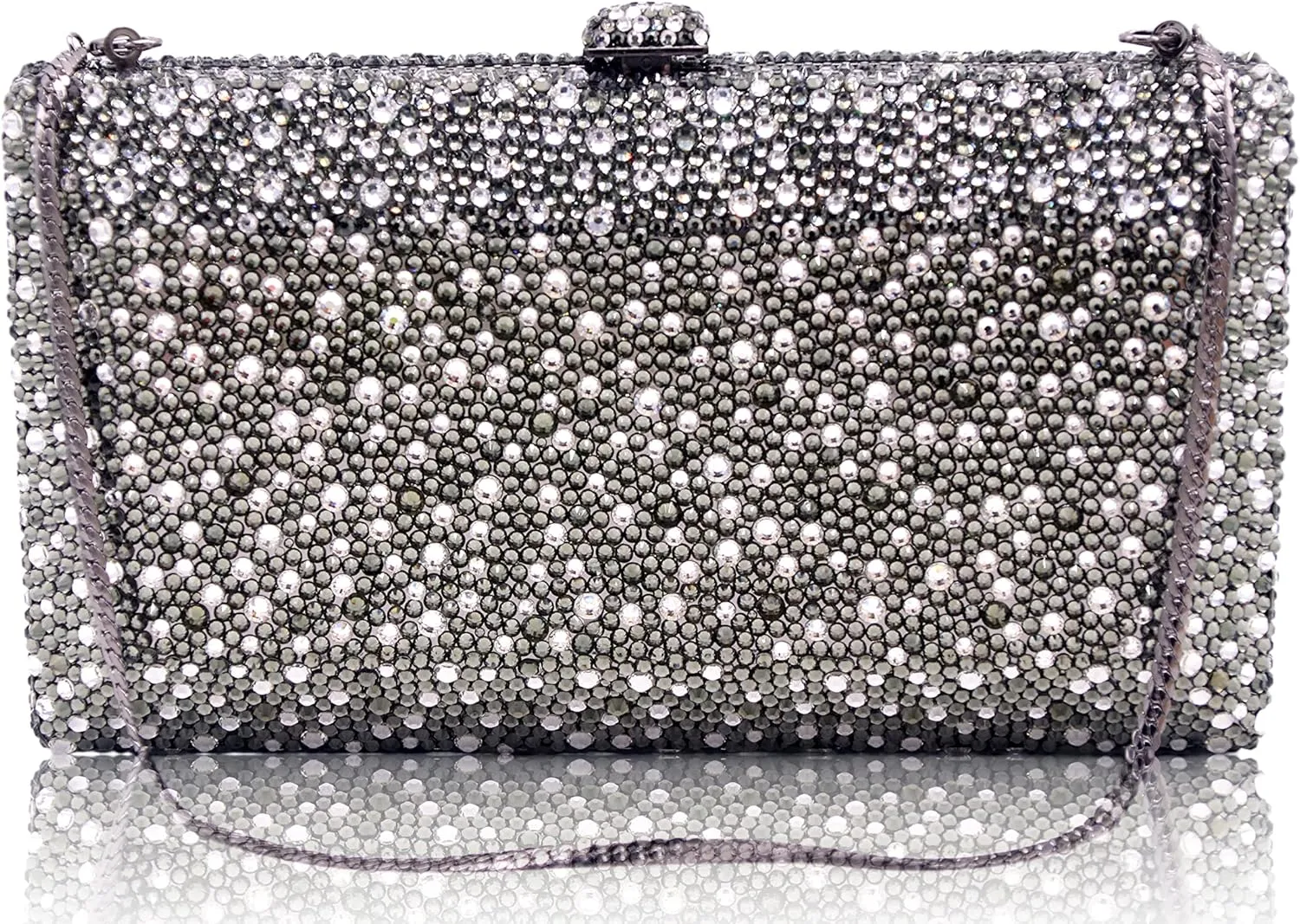 Luxury Crystal Evening Bag for Women Wedding Rhinestone Cocktail Party Clutch Purses AB Stone Prom Metal Box Handbag