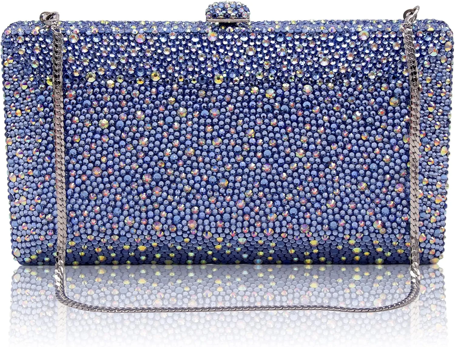 Luxury Crystal Evening Bag for Women Wedding Rhinestone Cocktail Party Clutch Purses AB Stone Prom Metal Box Handbag