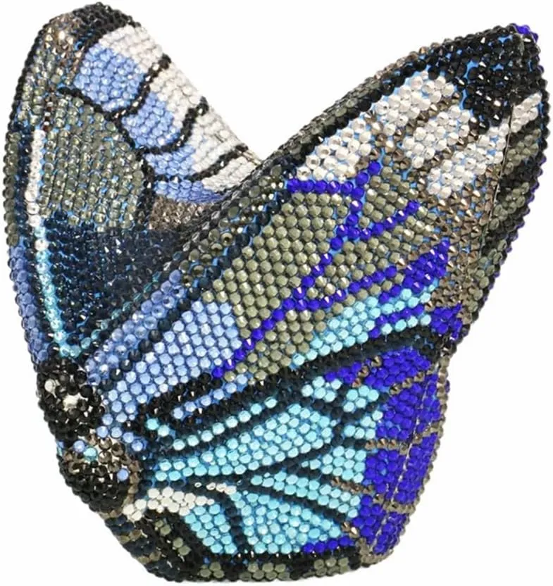 Luxury Women Butterfly Rhinestone Clutch Purse Ladies Crystal Evening Bag Diamonds Bridal Purse Cocktail Prom Handbag