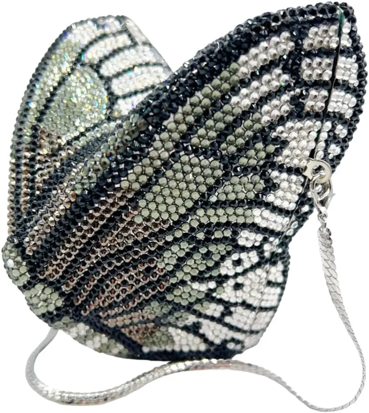 Luxury Women Butterfly Rhinestone Clutch Purse Ladies Crystal Evening Bag Diamonds Bridal Purse Cocktail Prom Handbag