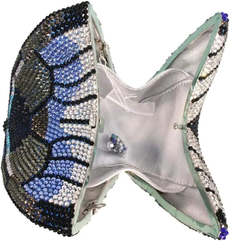 Luxury Women Butterfly Rhinestone Clutch Purse Ladies Crystal Evening Bag Diamonds Bridal Purse Cocktail Prom Handbag