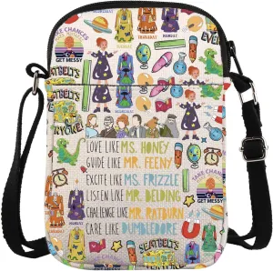 Magic Book Inspired Crossbody Bag Best Teacher Ever Gift Teacher Day Gift Magic Bus Gift Teacher Life Carry On Bag