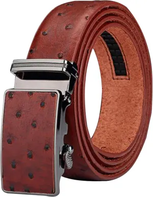 maikun Ratchet Belts for Men, Silde Leather Belts for Men with Automatic Buckle 35mm Wide