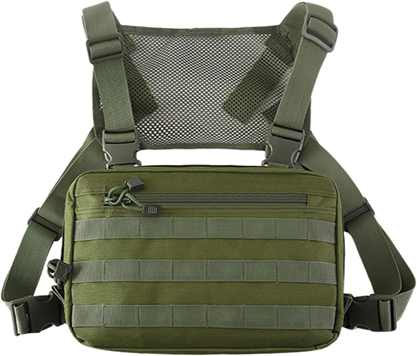 Maizoon Outdoor Tactical Chest Bag with Molle System Small Capacity 8 Liter Adjustable Shoulder Straps Ideal for Camping and Hunting Army Green