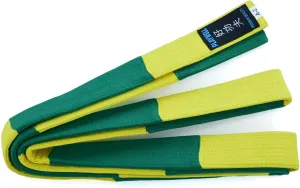 Martial Arts Deluxe 2" Wide BJJ Competition Belt - Yellow/Green - NEW