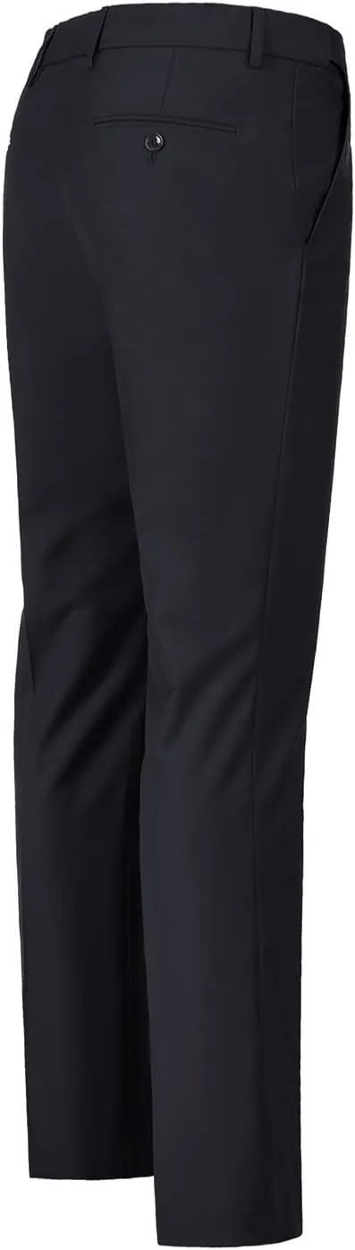 Men Suit Dress Pants Slim Fit Suit Black Groomsmen Wedding Pants Waist Flat Fit Expandable Classic Separate Pant