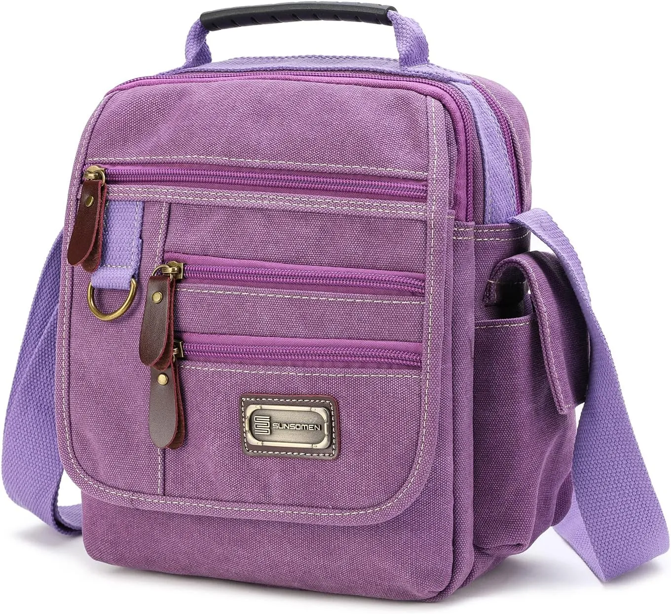 Mens bag Canvas Shoulder Bag Small Messenger Crossbody Bag Work Bag Vintage Multi-function