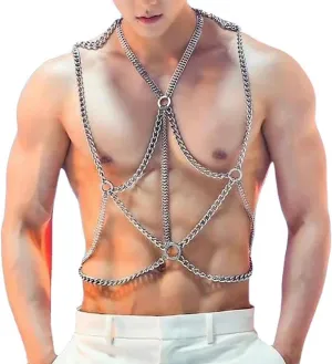 Men's Body Chest Belt Adjustable Chest Harness Leather Belts Rave Costume Sexy Punk Chest Belt Clubwear Costume