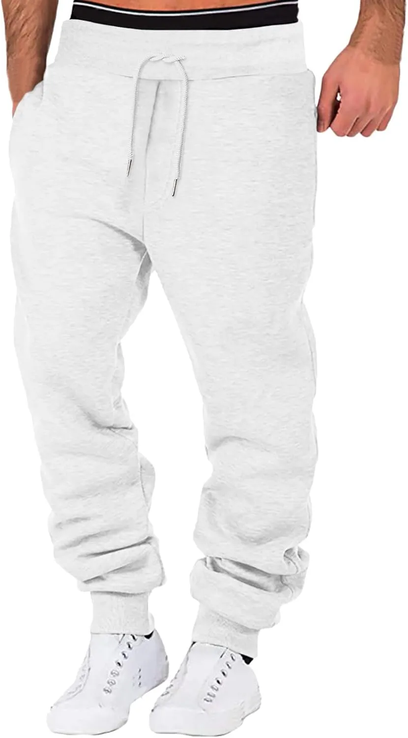 Mens Cargo Sweatpants Casual Jogging Sports Elastic with Pockets Men's Men's Pants Trousers with Zipper Pockets