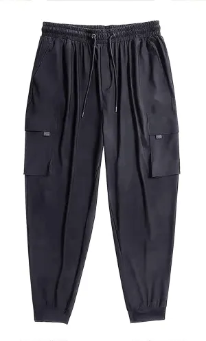 Mens Cargo Sweatpants Cool Thin Loose Cool Jogging Pants with Water Absorption Quick Active Athletic Workout