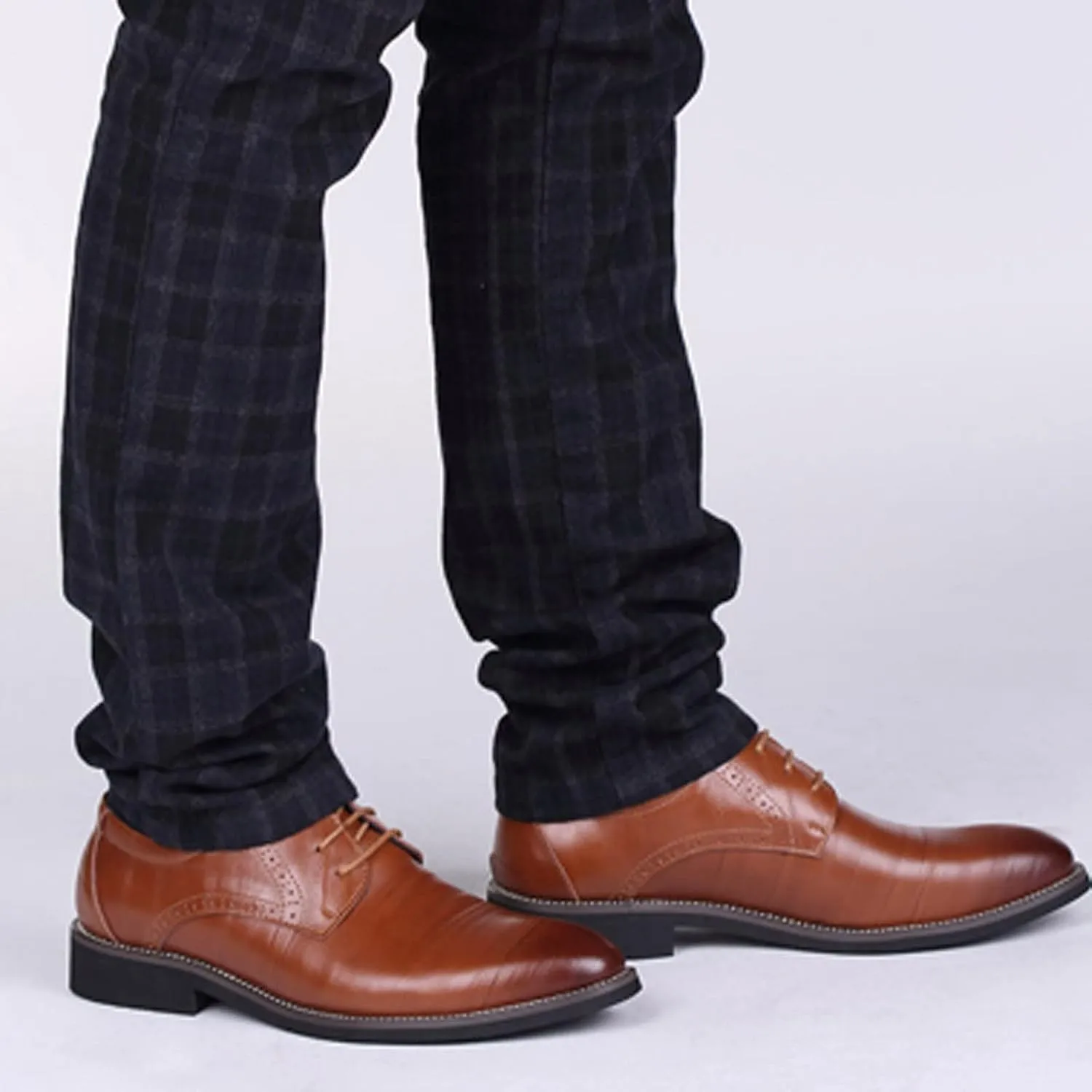 Mens Comfortable Business Casual Shoes Classical Style Shoes for Men Slip On PU Leather Low Rubber Sole Block Heel Work Mens Dress Shoes Men's Loafers Slip-Ons Casual