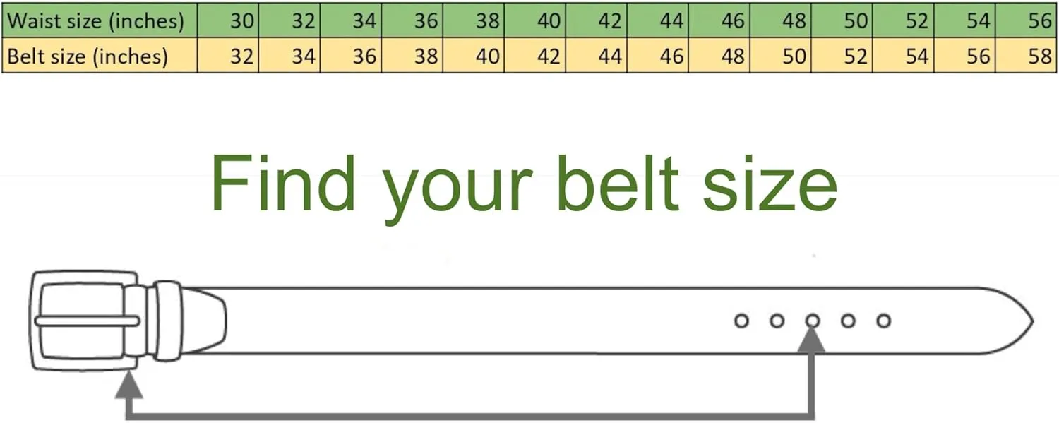 Men's Cowhide Leather Belt Durable, Adjustable, Wide Variety for Dress, Work & Everyday - 1.5" Wide